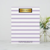 パープモダンルエレガントストライプ金ゴールドバー レターヘッド (スタンド正面)