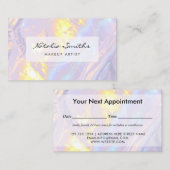 パープモダンルエレガントホログラフィーアポイントメント 予約カード (正面/裏面)