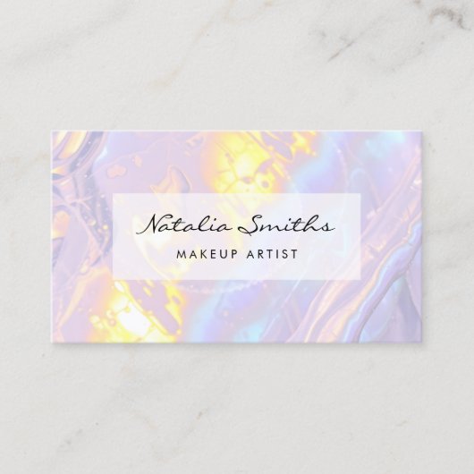 パープモダンルエレガントホログラフィーアポイントメント 予約カード (正面)