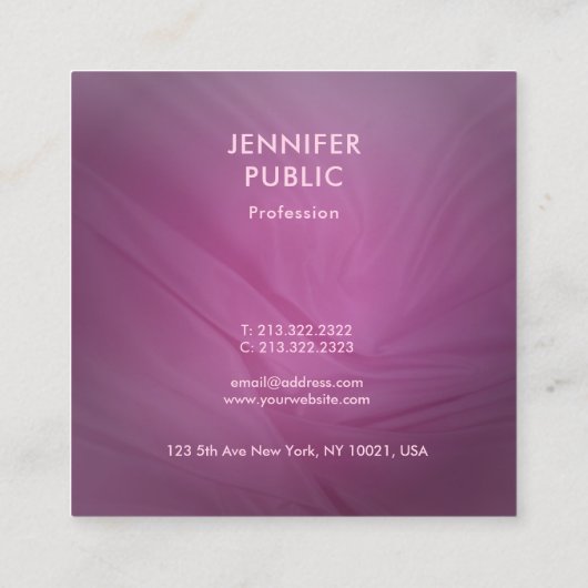 パープモダンルエレガントミニマルトレンディーテンプレート スクエア名刺