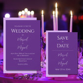 パープモダンルエレガントミニマ結婚リスト 招待状