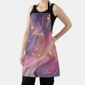 パープモダンルエレガント金ゴールド大理石ナパーソナライズされたム エプロン (インサイチュ)