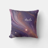 パープモダンルエレガント金ゴールド大理石ナパーソナライズされたム クッション (正面)