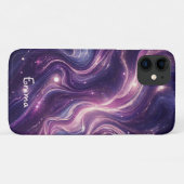 パープモダンルエレガント金ゴールド大理石ナパーソナライズされたム Case-Mate iPhoneケース (裏面(横))