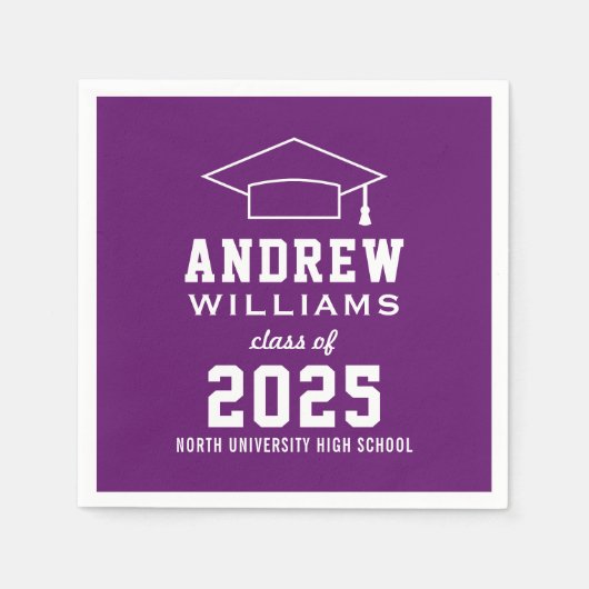 パープモダンルカスタム2025卒業パーティー スタンダードカクテルナプキン (正面)