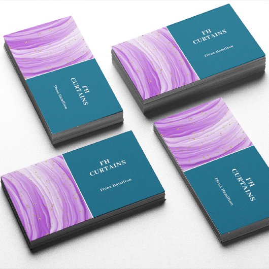 パープモダンルカラフルティール(緑がかった色)グリーン名刺 名刺