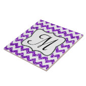 パープモダンルグリッターシボロンモノグラムディスプレイタイル タイル (側面)
