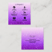 パープモダンルグリッタージュエリー気に スクエア名刺 (正面/裏面)
