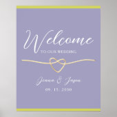 パープモダンルグリーン結婚の歓迎 ポスター (正面)