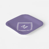 パープモダンルスタイリッシュカスタムモノグラム ペーパープレート (傾斜あり)