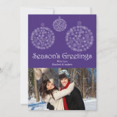 パープモダンルスノーフレークホリデーフォトカード シーズンカード (正面)