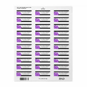 パープモダンルバラブラック&ホワイトストライプのカスタム ラベル (フルシート)