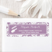 パープモダンルフローラガーリーヘアと美しいサロン ラベル (インサイチュ)