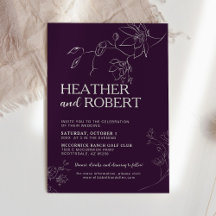 パープモダンルフローラボタニカルシンプルボホ結婚ズ