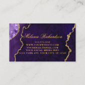 パープモダンル大理石エレガントアゲイト金ゴールド 名刺 (裏面)