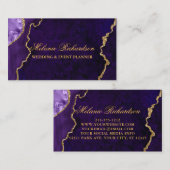 パープモダンル大理石エレガントアゲイト金ゴールド 名刺 (正面/裏面)