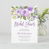 パープモダンル素朴リースブライダルシャワー 招待状 (スタンド正面)