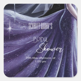パープモダンル結婚ズガウンブライダルシャワー スクエアシール