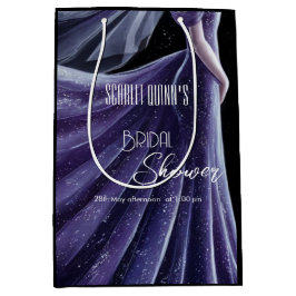 パープモダンル結婚ズガウンブライダルシャワー ミディアムペーパーバッグ