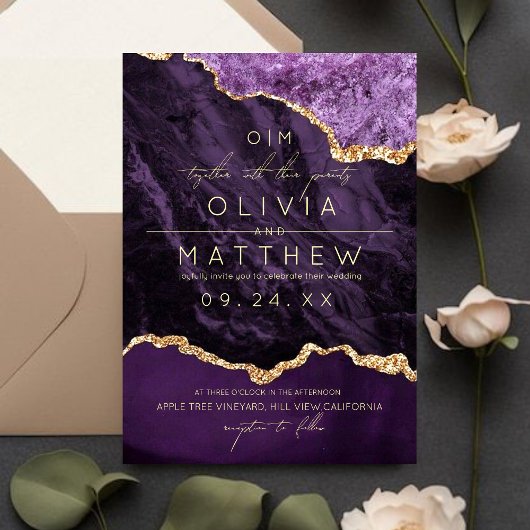 パープモダンル結婚ズ写真招待状 招待状