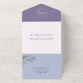 パープモダンル結婚ズ(穴あきRSVP付き) オールインワン招待状 (外側)