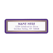 パープモダンル縁ど金ゴールドとホワイト差出人住所 ラベル (正面)