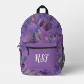 パープモダンル離れ迷彩柄のパタガーリーーン プリントバックパック (正面)