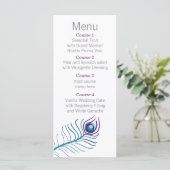 パープモダンル、ティール（緑がかった色）ブルーピーコックのメ結婚ニュー メニュー (スタンド正面)