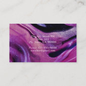 パープモノグラムのルエレガントマーブルグリッターラグジュアリー 名刺 (裏面)