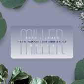 パープユニークリモダンングレーホワイト差出人住所 ラベル