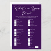 パープルあなたの財布のブライダルシャワーゲーム (正面/裏面)