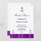 パープルいかりブライダルシャワー招待 招待状 (正面/裏面)