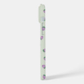 パープルいちごパターン iPhoneケース (左側面)