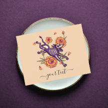 パープルおもしろいスケルトン犬の死んだ文字おもしろいの日