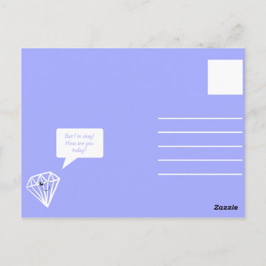 パープルおもしろいダイヤモンド ポストカード (裏面)