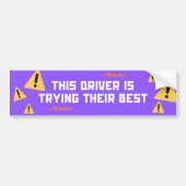 パープルおもしろいドライバのサポート バンパーステッカー (正面)