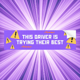 パープルおもしろいドライバのサポート バンパーステッカー