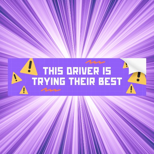 パープルおもしろいドライバのサポート バンパーステッカー