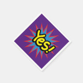 パープルおもしろいポップ・アートのアートYes スタンダードカクテルナプキン (角)