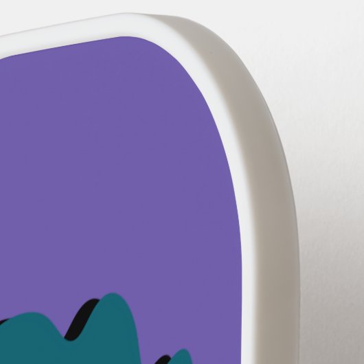 パープルおもしろいモンスターキャラクターハッピーホラー顔 ピックルボールラケット (左詳細)