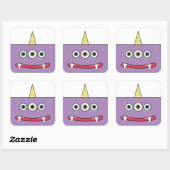 パープルおもしろいモンスターシール スクエアシール (シート)