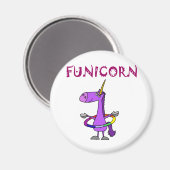 パープルおもしろいユニコーンフラフープ マグネット (正面/裏面)