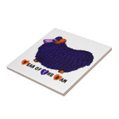 パープルおもしろいラム年中国の〔占星術の〕十二宮図タイル タイル (側面)