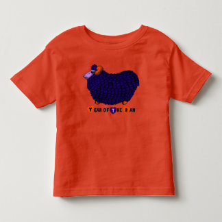 パープルおもしろいラム年中国の〔占星術の〕十二宮図幼児T トドラーTシャツ