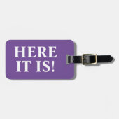 パープルおもしろい ラゲッジタグ (正面横)