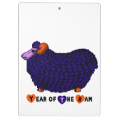 パープルおもしろいRAM年の中国の〔占星術の〕十二宮図クリップボード クリップボード (裏面)