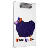 パープルおもしろいRAM年の中国の〔占星術の〕十二宮図クリップボード クリップボード (右)