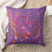 パープルおよびカラフルフローラプリント クッション (ブランケット)