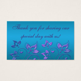 パープルおよびターコイズフローラ結婚式の引き出物ラベル