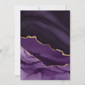 パープルおよび金ゴールドアゲ結婚ートの更新招待状 招待状 (裏面)